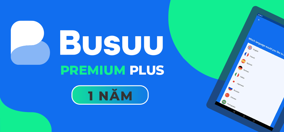 Tài khoản học ngoại ngữ Busuu Premium Plus