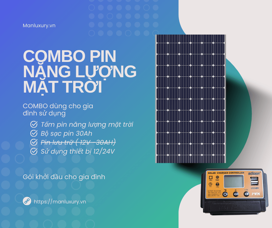 Bộ Combo Start Pin năng lượng mặt trời 100W