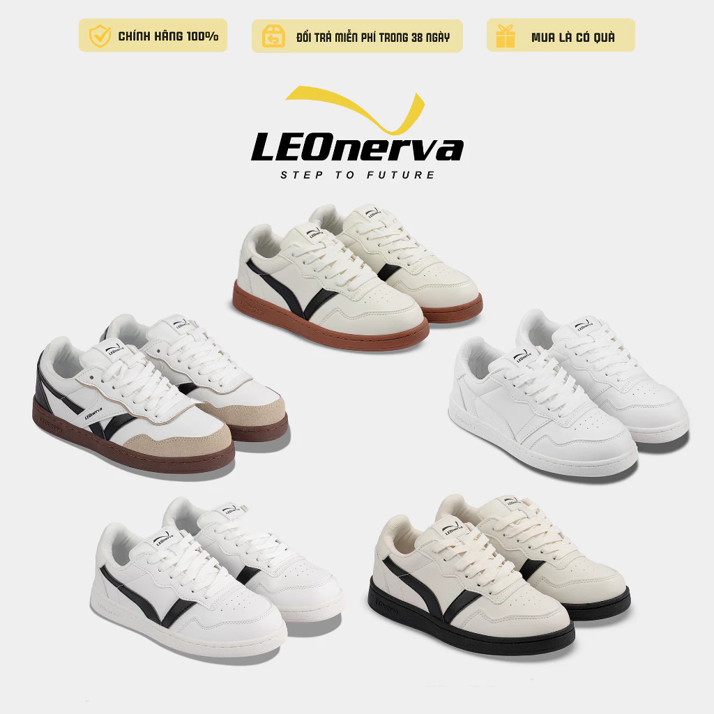 Giày Thể Thao Sneaker Nam Nữ LEONERVA 808 bản Da Microfiber