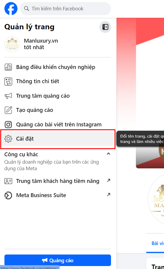 Mục cài đặt