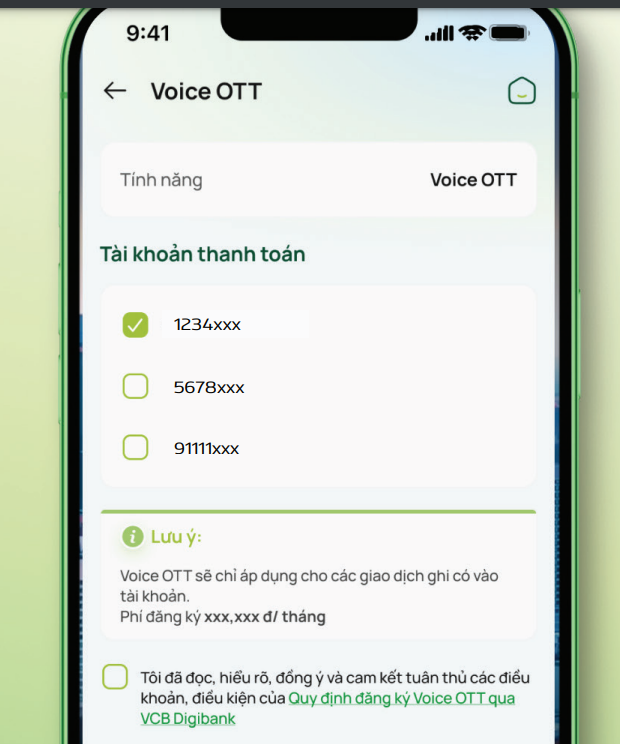 Lựa chọn tài khoản Voice OTT 